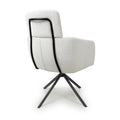 Shop Polaris Corduroy White Swivel Chair with swivel base