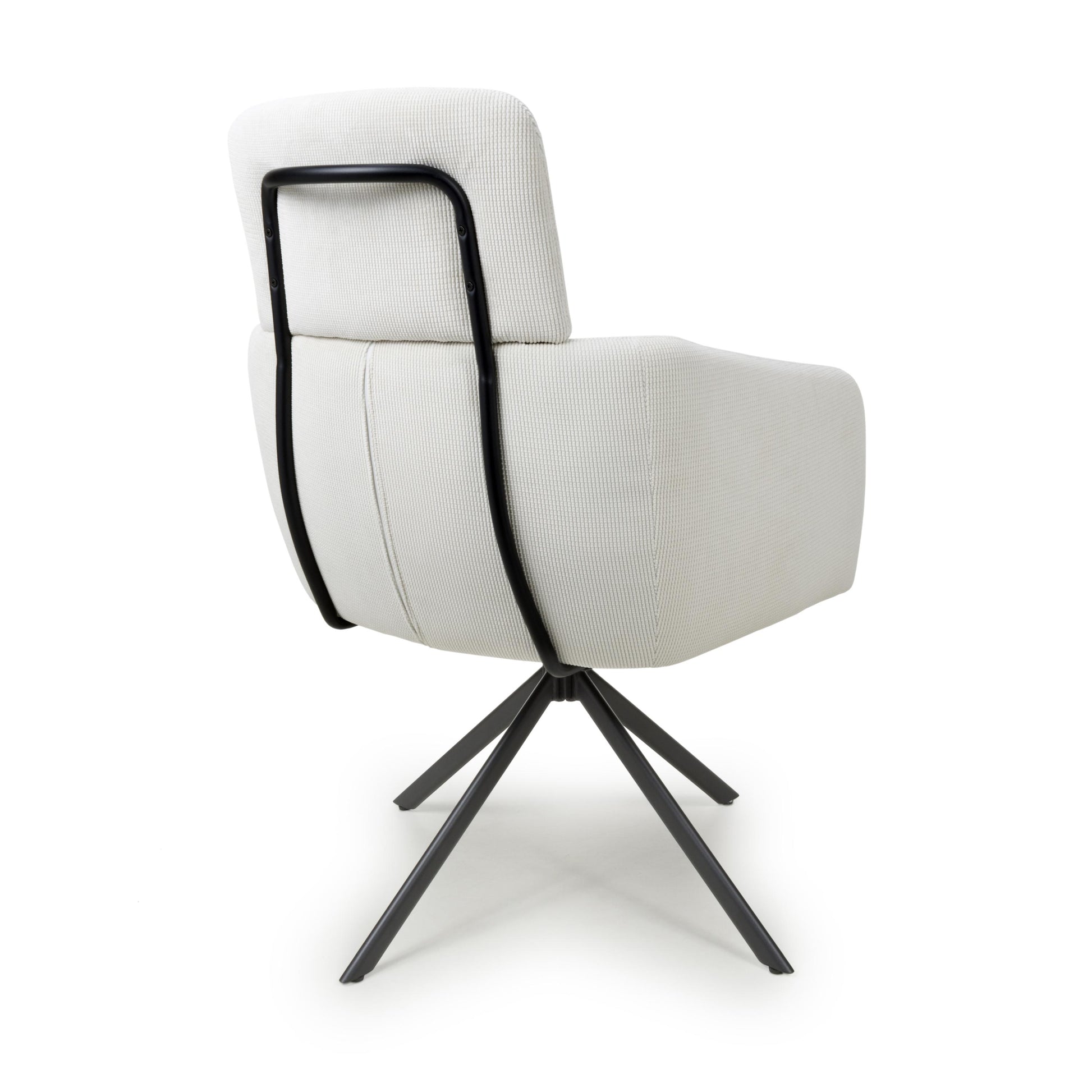 Shop Polaris Corduroy White Swivel Chair with swivel base