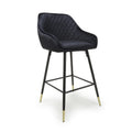 Shop Savanna Brushed Velvet Black Bar Stool for kitchen islands