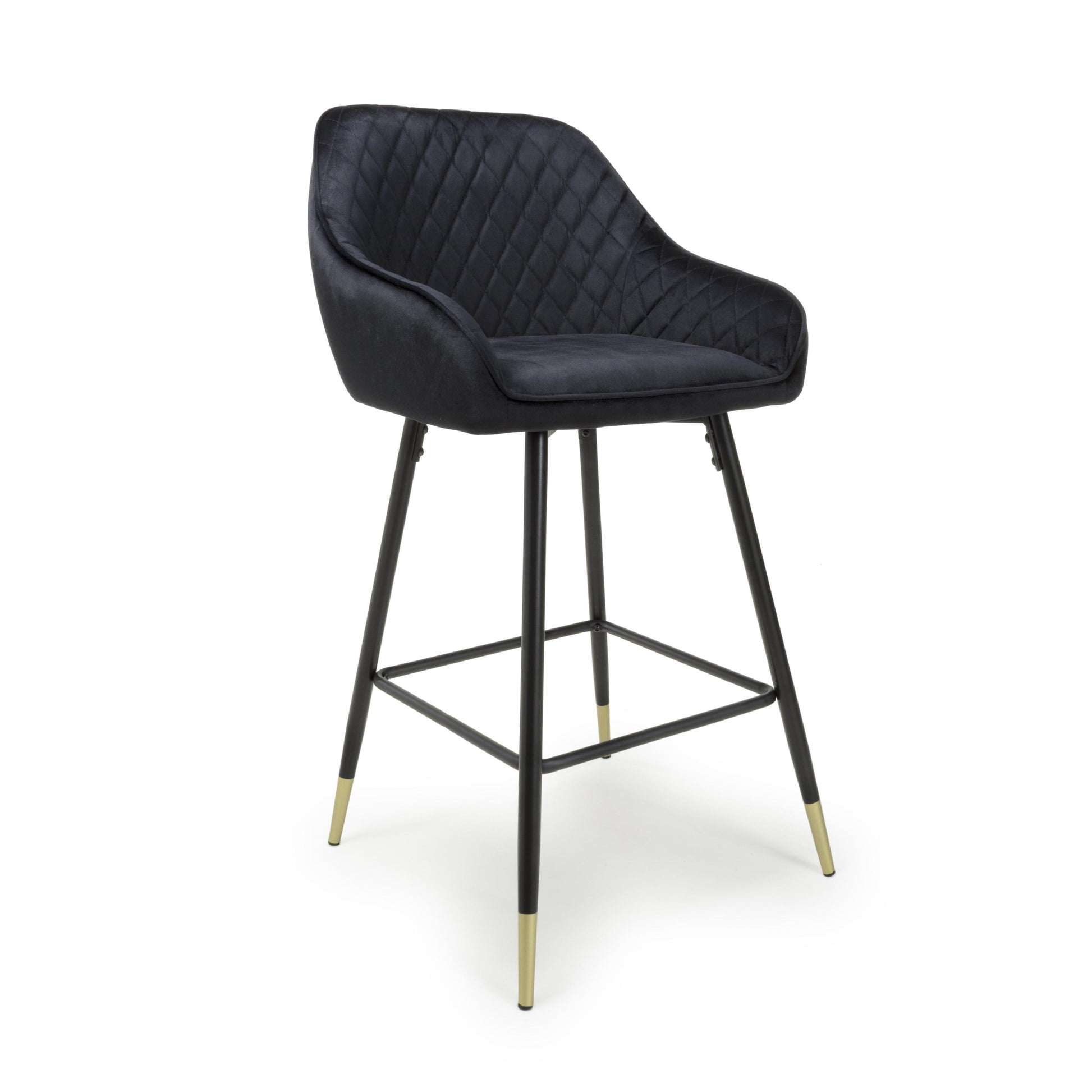 Shop Savanna Brushed Velvet Black Bar Stool for kitchen islands
