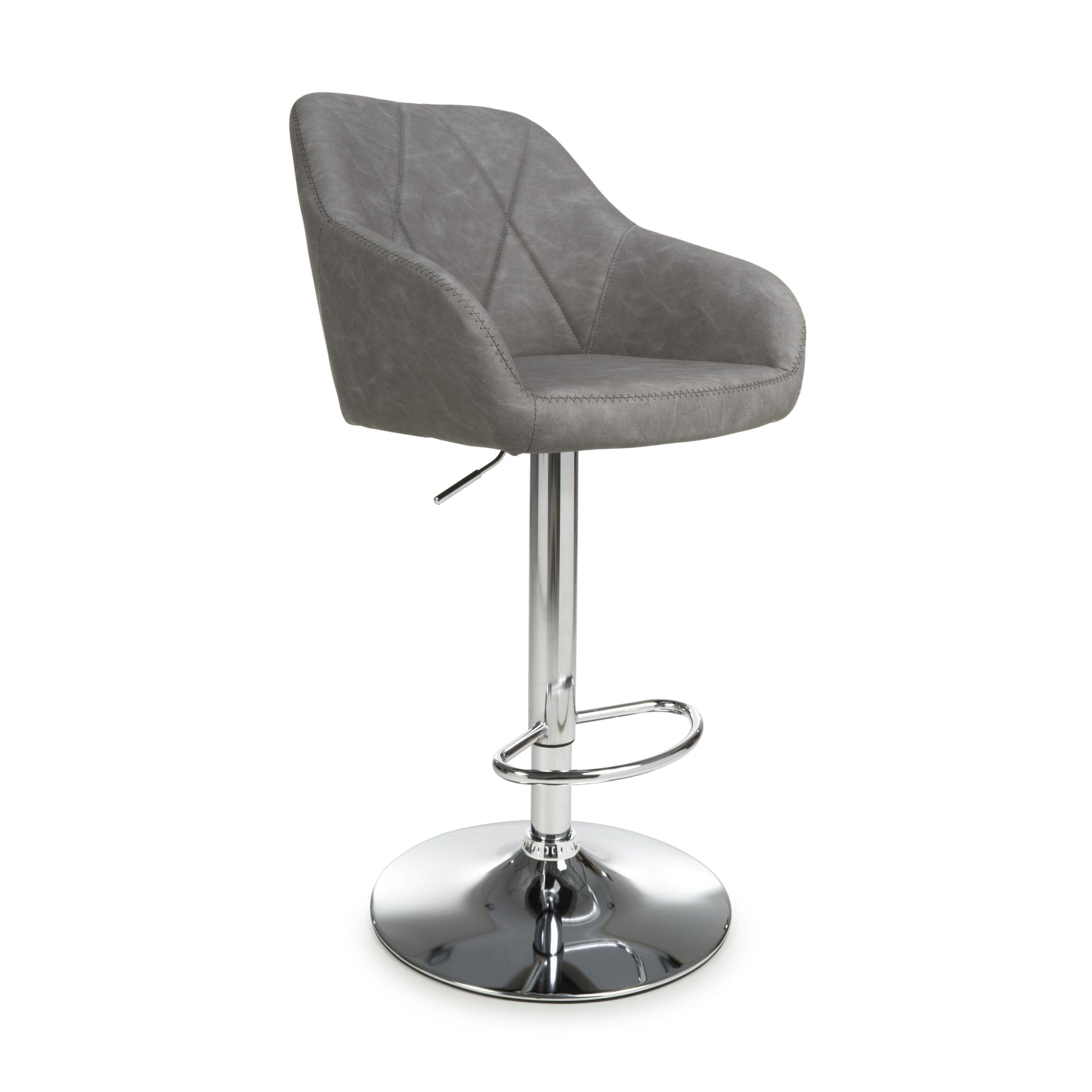 Shop Serena Leather Effect Charcoal Bar Stool for kitchen islands