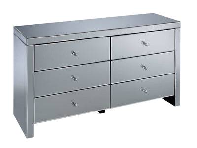 Shop Seville 6 Drawer Chest wide mirrored storage free UK delivery online
