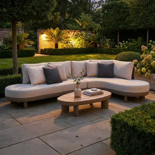 Shop Sicily Rope Weave Curve Corner Sofa Set for modern garden comfort