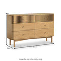 Shop Soho Oak Slatted 6 Drawer Chest with gold handles free UK delivery
