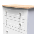 Shop Sussex 4 Drawer Deep Chest in White Ash with Bardolino Oak Top