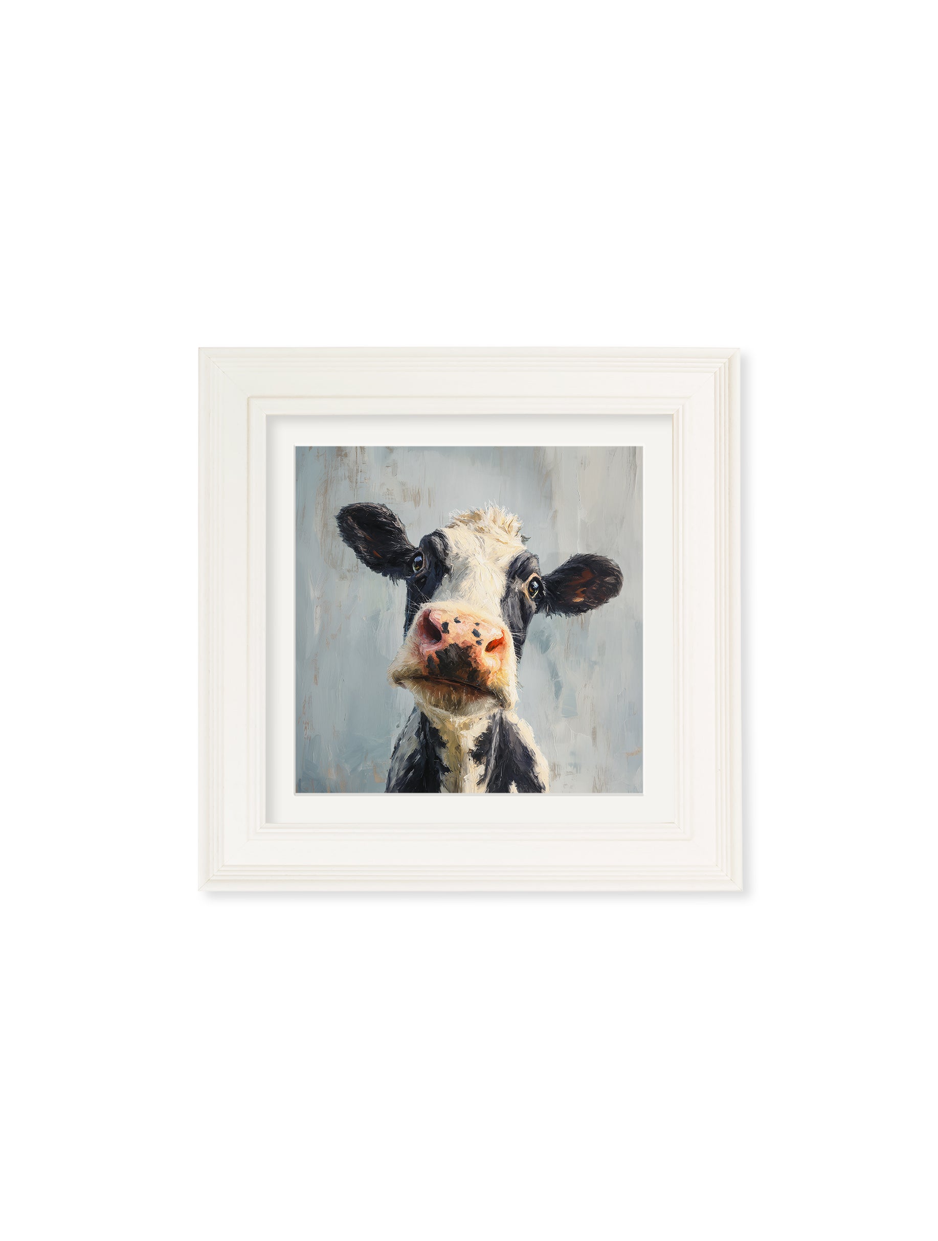 Shop The Curious Cow cream square framed print free UK delivery

