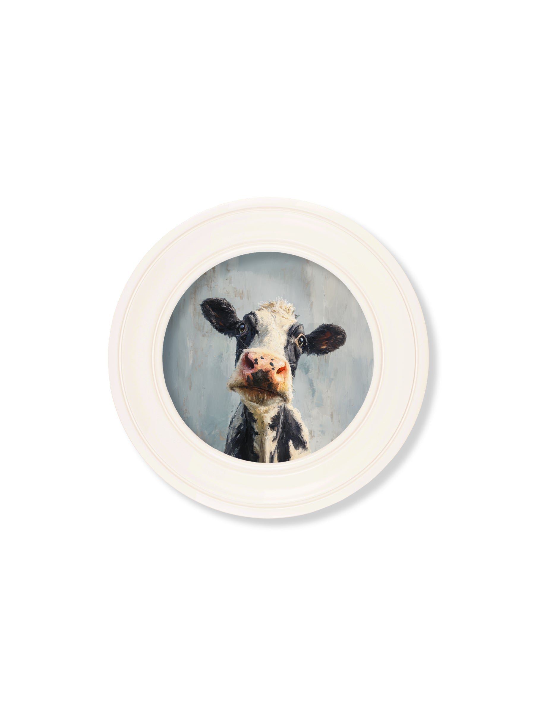 Shop The Curious Cow white round framed print free UK delivery
