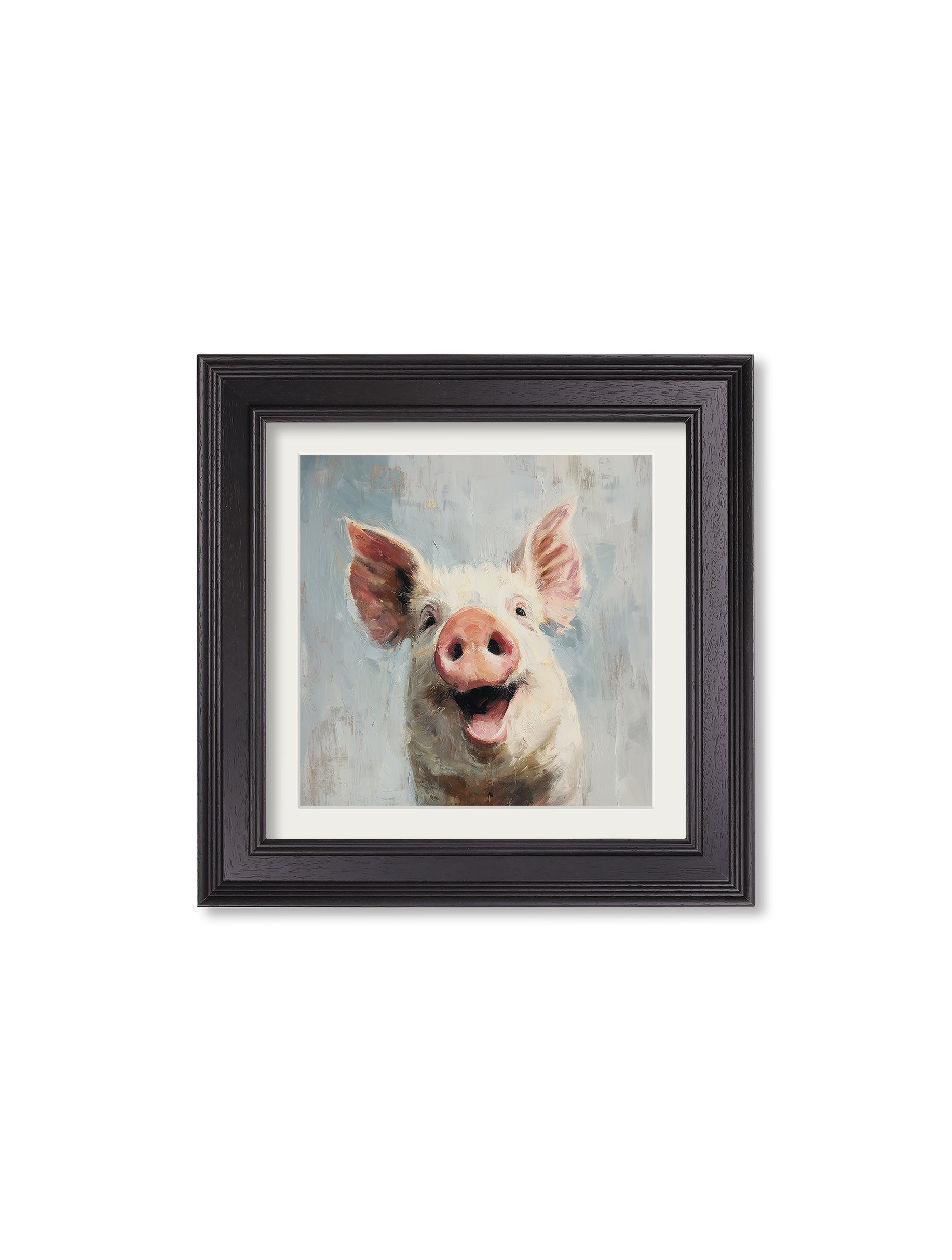Shop The Giggly Pig black square framed print free UK delivery

