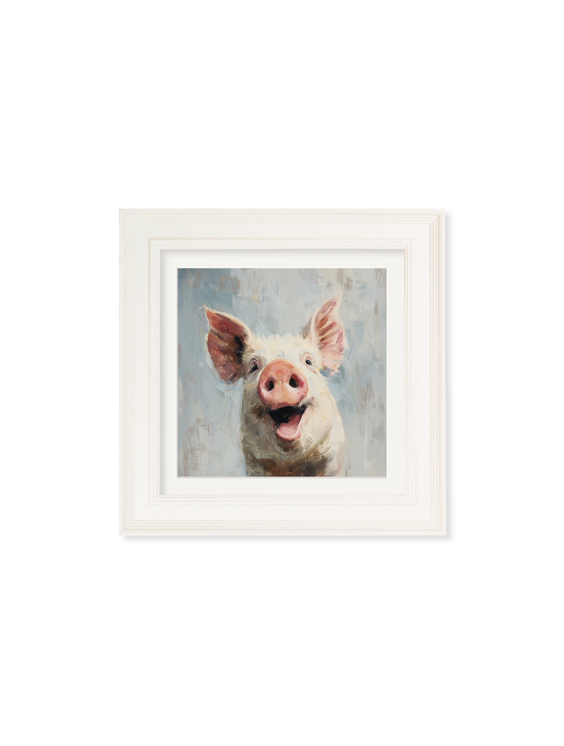 Shop The Giggly Pig cream square framed print free UK delivery
