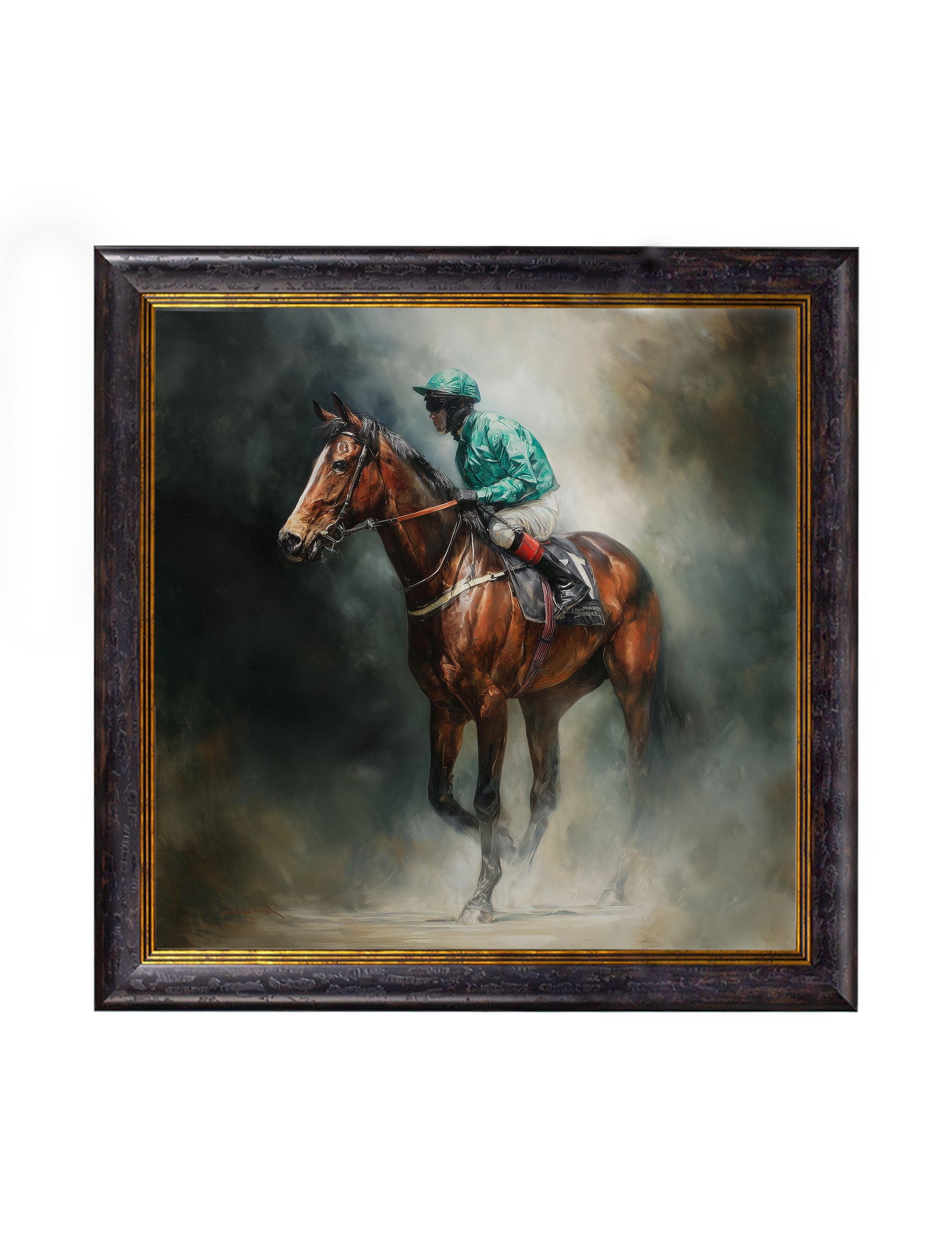 Shop The Irish Racehorses modern square wood framed art print