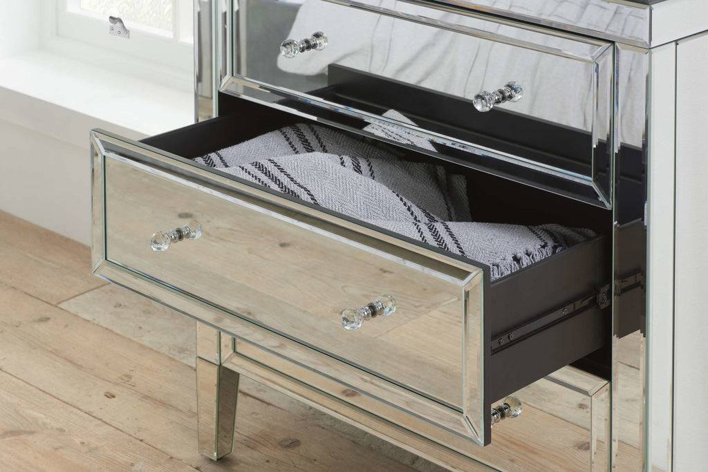 Shop Valencia 3 Drawer Chest with crystal handles free UK delivery
