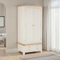 Shop Windsor 2 Door 1 Drawer Wardrobe in Ivory and Oak