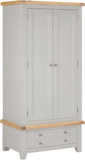 Shop Windsor 2 Door 1 Drawer Wardrobe in Pebble Grey and Oak