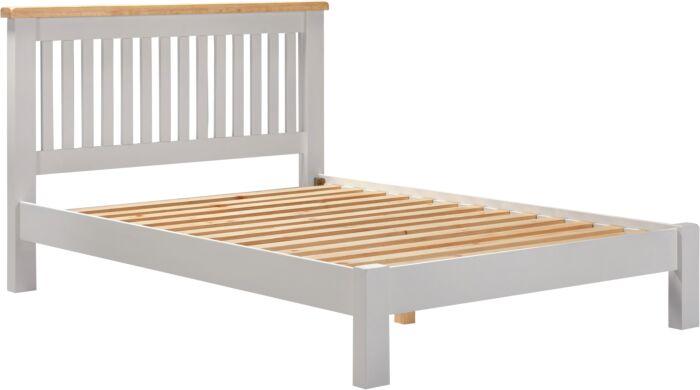 Shop Windsor 4'6" low end bed in pebble grey and oak finish