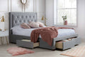 Shop Woodbury Fabric Bed Grey Velvet