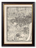 Shop antique 1746 London map triptych framed wall art online UK
