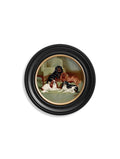 Shop antique British dog breed round framed print online
