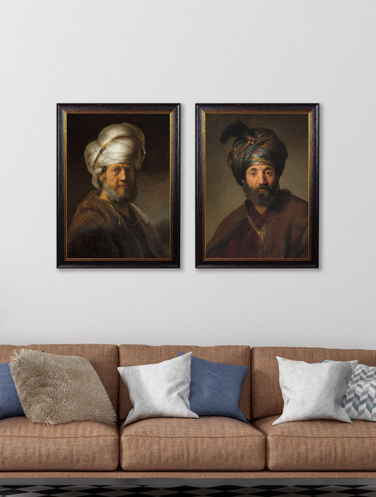 Shop c.17th Century Rembrandt's Oriental Gentlemen framed print UK
