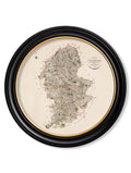 Shop c.1806 County Maps of England Round Framed Print 70x70cm UK
