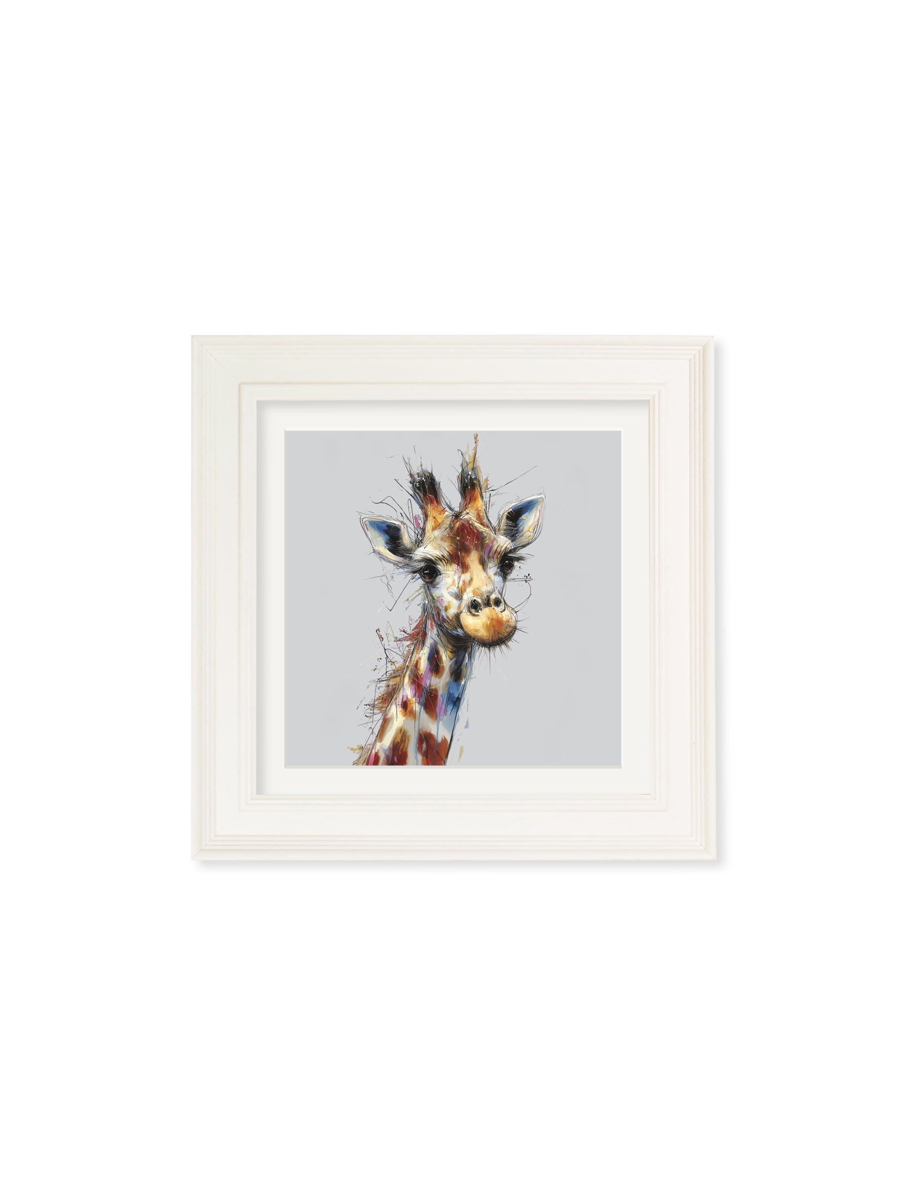Shop charming giraffe pencil sketch wall art in cream frames online