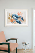 Shop coastal lobster crab framed print cream Hurstwood online
