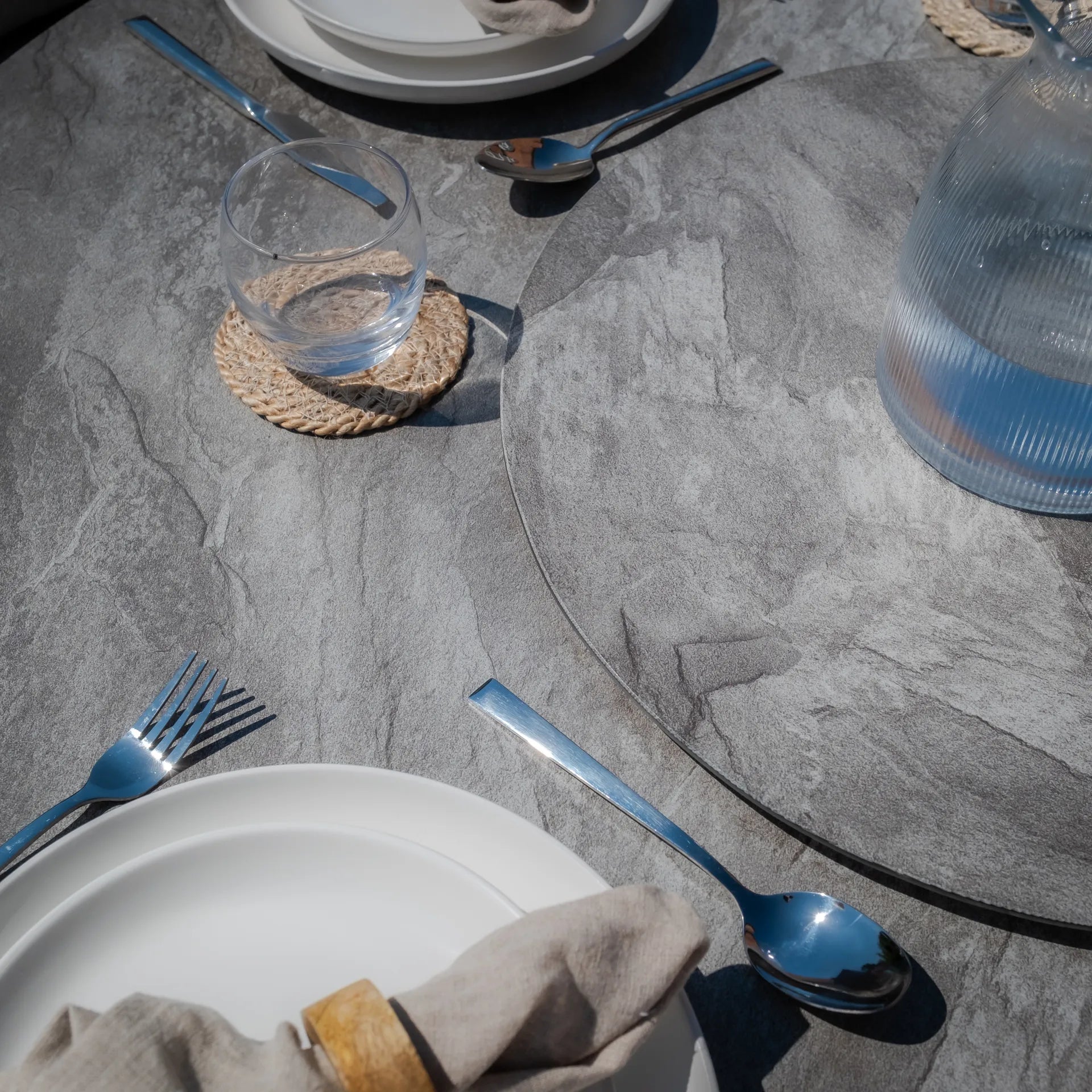 Shop contemporary outdoor dining set with aluminium frame and Lazy Susan