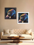 Shop detailed gorilla illustration wall art in black frames online