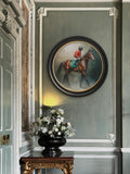 Shop dramatic horse racing action photography in circular frames online