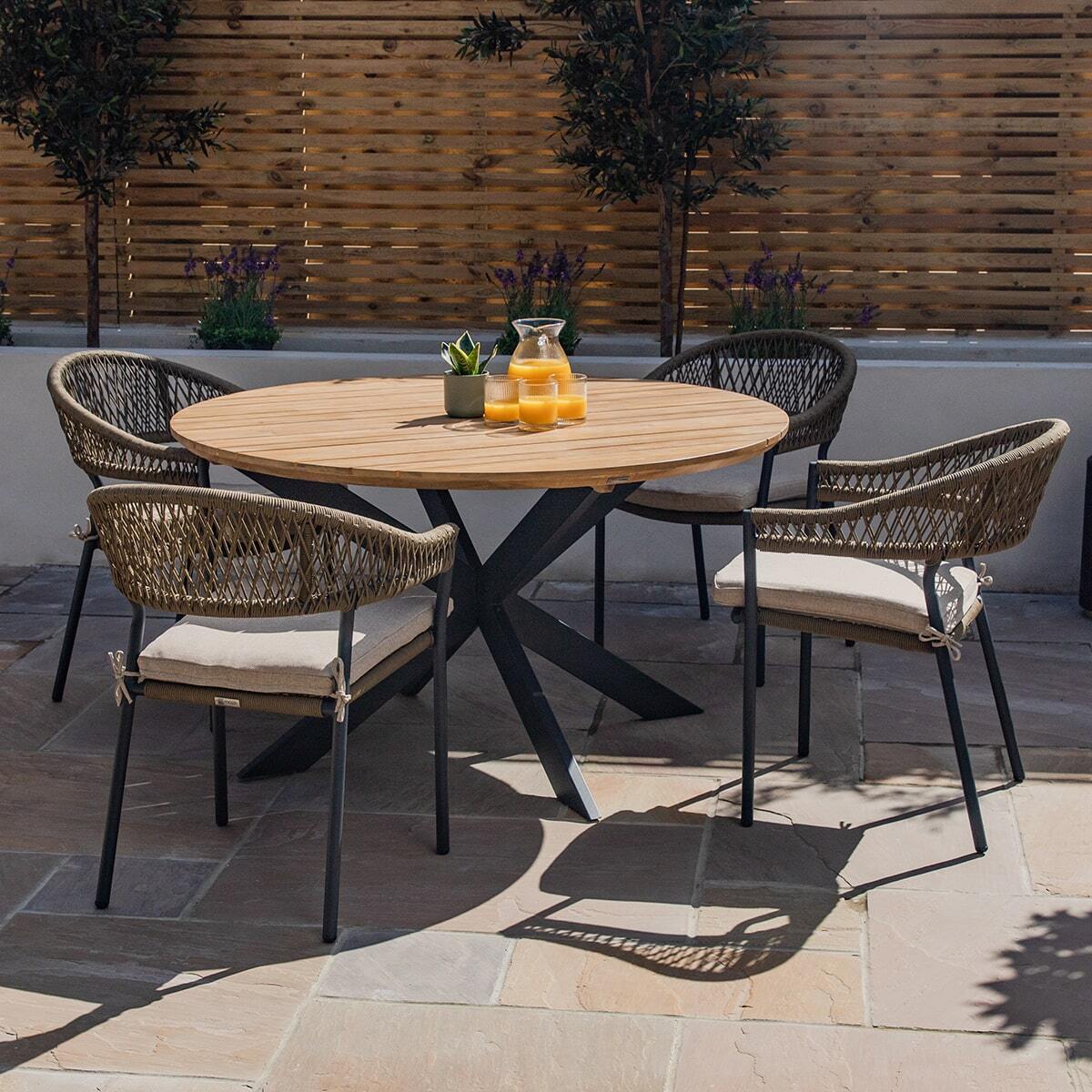 Shop garden Bali rope weave 4 seat round dining set
