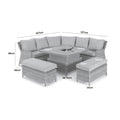 Shop large rattan corner dining set with rising glass table
