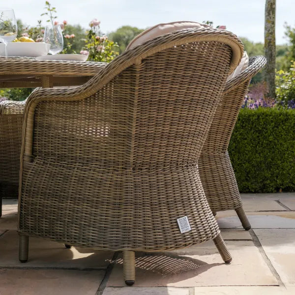 Shop luxury cream cushion natural rattan outdoor small round dining layout