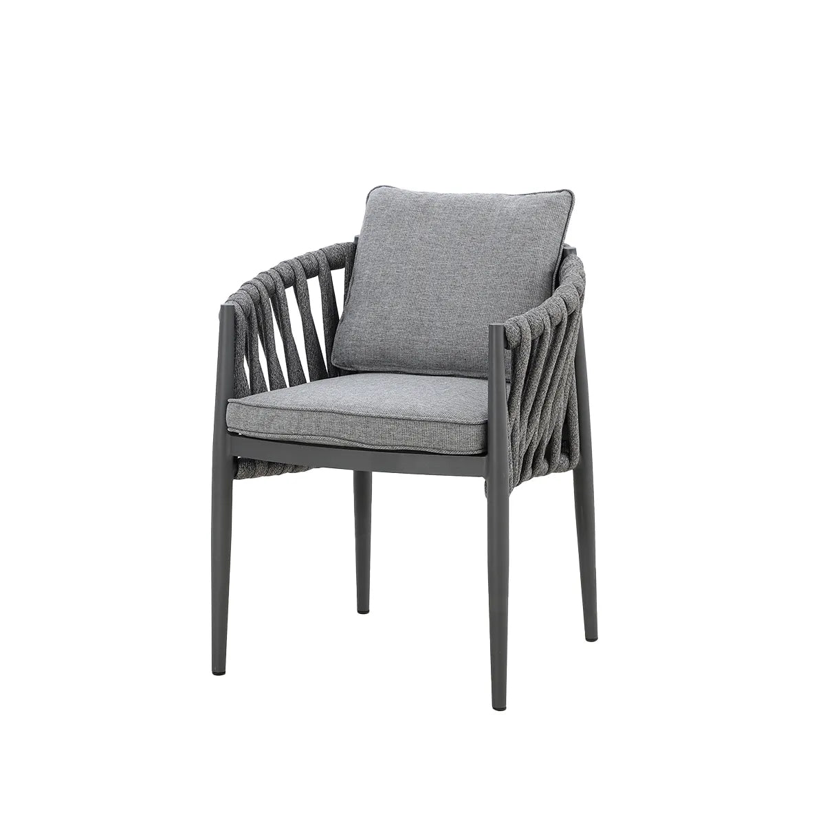 Shop luxury dark grey cushion rope outdoor 6 person dining layout with wood table