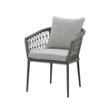 Shop luxury green cushion rope outdoor 6 person dining layout with wood table