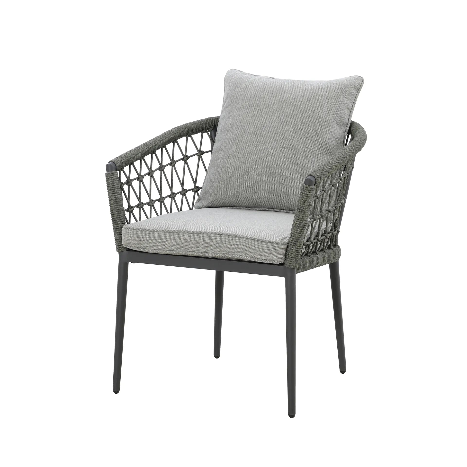 Shop luxury green cushion rope outdoor 6 person dining layout with wood table