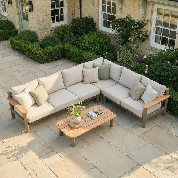 Shop luxury warm earth tone rope outdoor lounge seating group