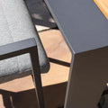 Shop modern Grade A teak extending garden table and 10 zinc grey armchairs online