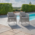 Shop modern Grade A teak oval garden table and 6 Maldives rope armchairs online