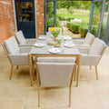 Shop modern almond beige aluminium rectangular garden table and 6 chairs online