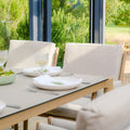 Shop modern almond beige aluminium square garden table and 8 chairs online