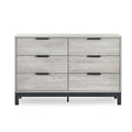 Shop modern grey oak finish wide 6 drawer double dresser online