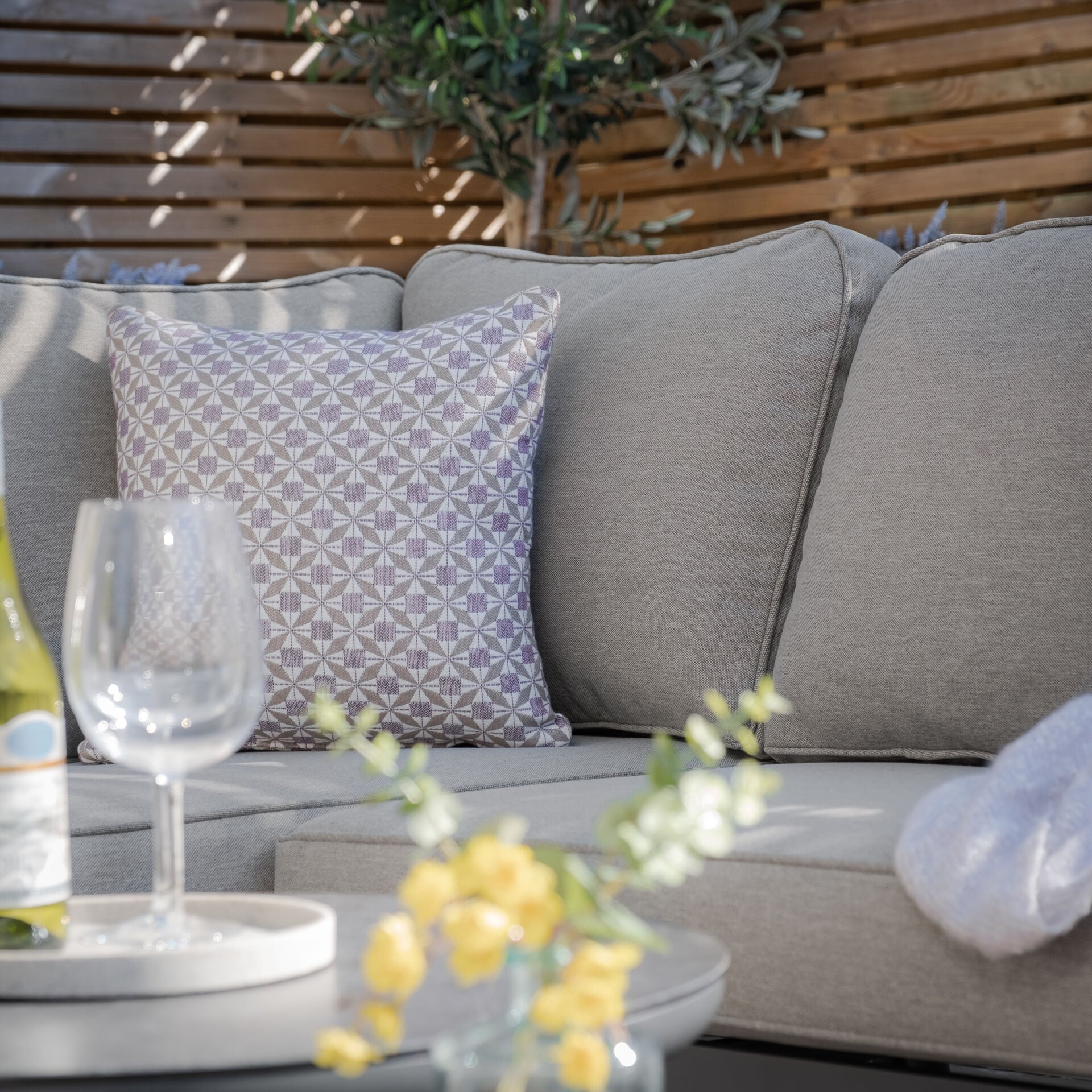 Shop premium green rope weave modular garden sofa nesting tables online