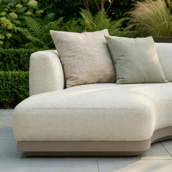 Shop premium pebble grey all weather fabric modular U-shaped garden sofa online