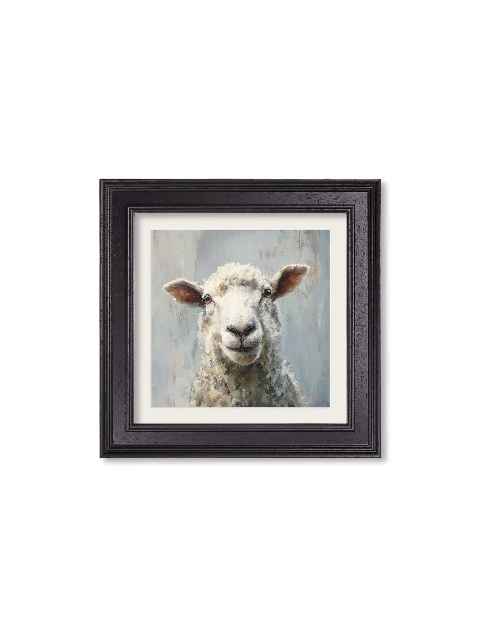 Shop quirky farm sheep photography wall art in black frames online