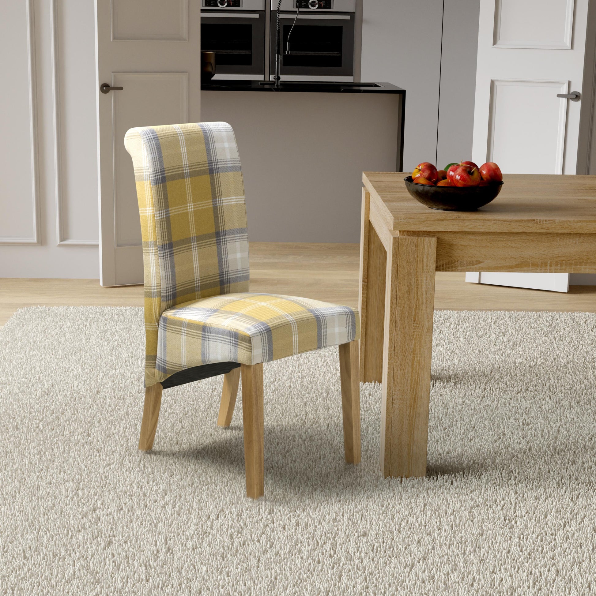 Shop upholstered check dining chair today