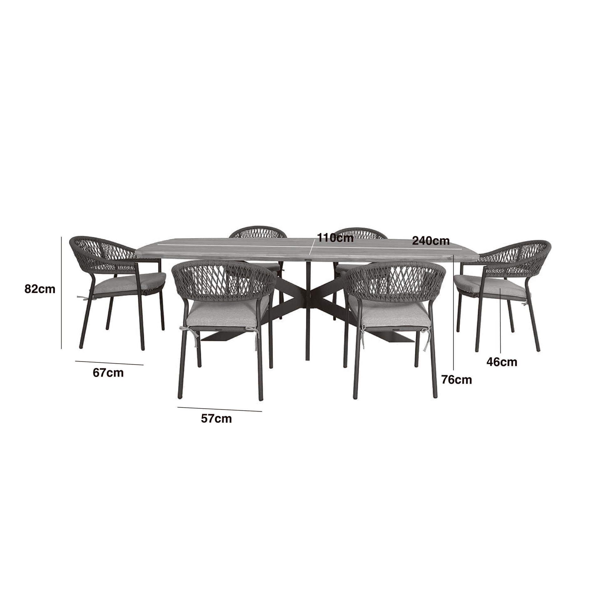 Shop weather-resistant Bali rope weave oval dining set