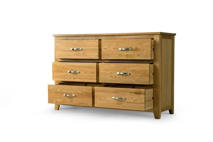 Shop wide 6 drawer natural wood double dresser online