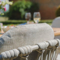 Sicily 6 Seat Rectangular Dining Set with rope weave chairs, great to order for elegant patio use