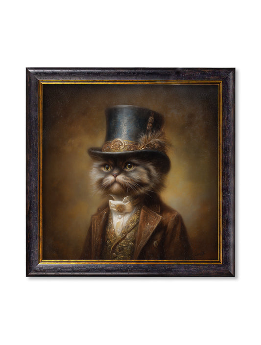 Sir Fluffington - Gentleman Persian Cat Oxford Square Frame