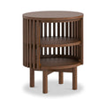 Soho Dark Oak Slatted Open Shelf Side Table
