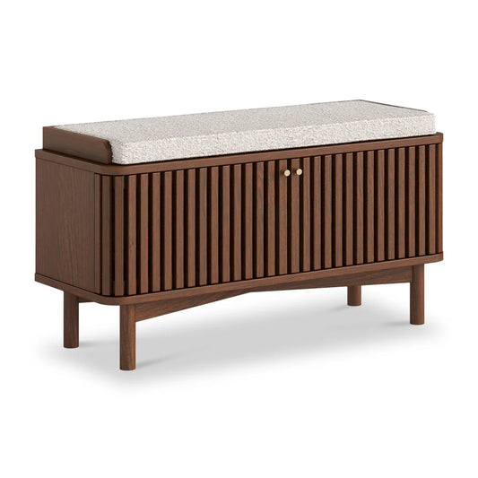 Soho Dark Oak Slatted Storage Bench 